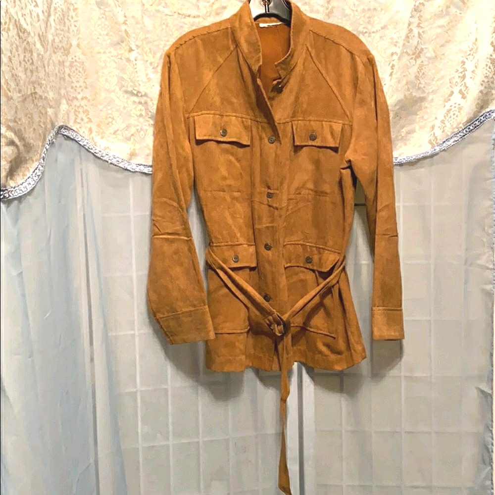 ULTRA-SUEDE RUST JACKET CARGO STYLE NO TAGS